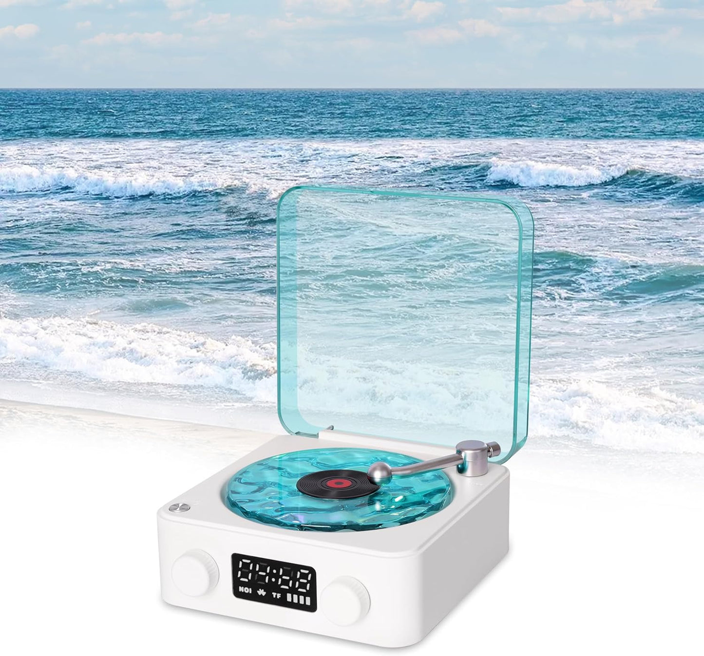 🎶 مشغل أمواج Waves – سماعة بلوتوث بتصميم فينيل مضيء