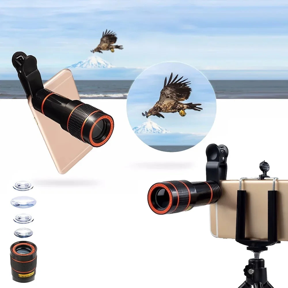 عدسة تكبير للهاتف 8X Zoom HD – عدسة تلسكوبية احترافية للهواتف الذكية لتقريب الصور والفيديو بجودة عالية والتقاط التفاصيل البعيدة بوضوح